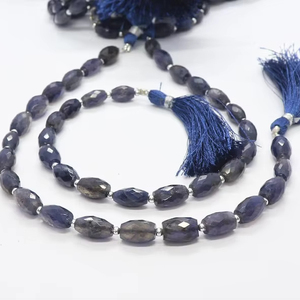 ลูกปัดทรงกระบอกเหลี่ยมเพชรพลอยไอโอไลต์ขนาด 6x10 มม. ลูกปัดพลอยไอโอไลต์ 10 นิ้ว ลูกปัดทรงรีแฟนซีเหลี่ยมเพชรพลอยไอโอไลต์สำหรับทำเครื่องประดับ - Product Image 1