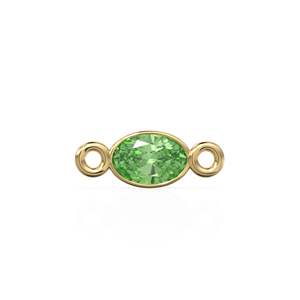 Peridot 18k Solid Gold <b>Spacer</b> Connector / Bracelet Finding / Necklace Gold Findings / Green Olivine Gemstone 4x6MM August - Product Image 1
