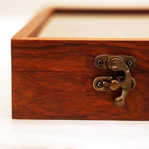 Handcrafted Wooden Masala Box with Compartments Spoon – Multipurpose <b>Spice</b> <b>Storage</b> Organizer with Transparent Lid - Product Image 3