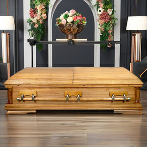 CKT2002 Heritage Ataúd de madera maciza de estilo norteamericano de alta calidad Ataúdes Acabado de alto brillo Garantía de 3 años-Funeral al por mayor - Product Image 4