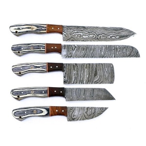 Custom 5 Piece Hand Forged Damascus Kitchen <b>Knife</b> <b>Set</b> Professional Chef Cleaver Utility <b>Knife</b> <b>Set</b> with Wooden Handle OEM ODM - Product Image 2