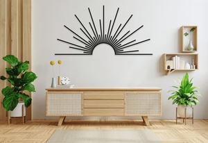 Panel Decorativo de Pared de Metal con Diseño de Rayos de Sol, Estilo Rústico, Geométrico y Moderno para Decoración de Sala de Estar, Dormitorio u Oficina - Product Image 5