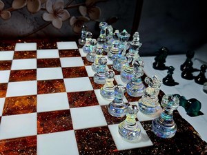High Quality Custom Resin <b>Chess</b> <b>Board</b> Box <b>Chess</b> Game <b>Set</b> Luxury Resin Silver <b>Chess</b> Piece High Selling Affordable - Product Image 4
