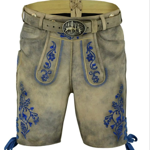 Kurz lederhose หนังแท้พร้อมโลโก้ที่กำหนดเองสำหรับผู้ชาย - Product Image 1