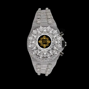 High on Demand Durable Moissanite Diamond Quartz Watch Men Waterproof Stainless Steel Casual <b>Wristwatch</b> Available For Sale - Product Image 2