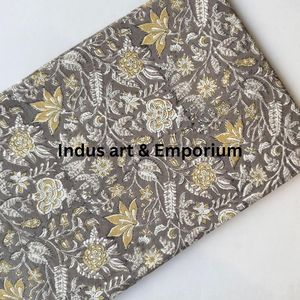 Tela de Algodón Cambray Estampada a Bloques 60x60, Tela de Algodón con Estampado Tradicional Jaipuri - Product Image 3