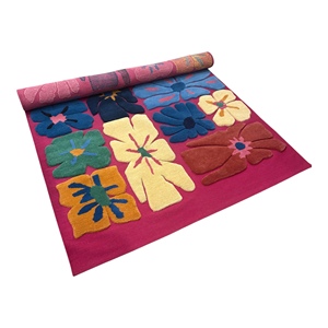 Alfombra Dhurrie de Lana Hecha a Mano, Diseño Abstracto Moderno, Pelo Corto, Ecológica, Antibacteriana, Antideslizante, Apta para Mascotas - Product Image 5