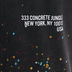 T-shirt en coton noir 220 GSM à col rond et manches courtes, motif à pois, style streetwear, coupe classique, pour homme, avec strass - Product Image 5