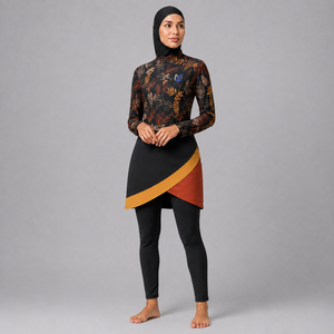 Ensemble de burkini modeste pour femmes, couvrant entièrement le corps, maillot de bain musulman, séchage rapide, respirant, logo personnalisé, vente en gros, burkini de haute qualité - Product Image 5