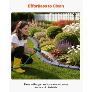 Kit de bordure de jardin sans crevaison de 4,7 m en pierre artificielle pour pelouses, parterres de fleurs et jardins, lot de 4 sections - Product Image 6