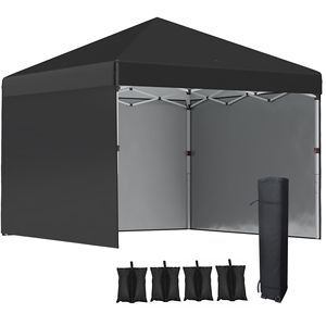 Gazebo Pieghevole 3x3m con 3 Pareti Laterali, Altezza Regolabile, per Giardino e Patio, con Sacchi di Peso per le Gambe, per Trasporto Cappotti da Donna - Product Image 1