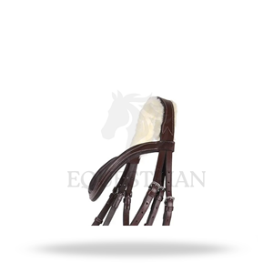 Bridon d'équitation anglais brun taille unique Ontario pour le confort du cheval - Product Image 4