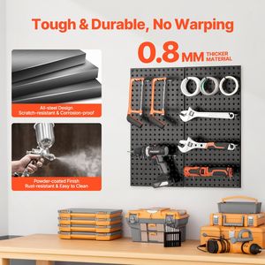 24\"x12\" Heavy Duty Metal <b>Pegboard</b> Panels Wall Storage Organizer <b>Accessories</b> for Living Room and Garage 2 Pieces - Product Image 4