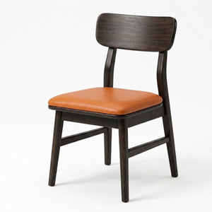 Sillas de Comedor de Madera de Teca Sólida con Asientos de Espuma Suave y Acabado Liso, Diseño Moderno y Minimalista - Product Image 1