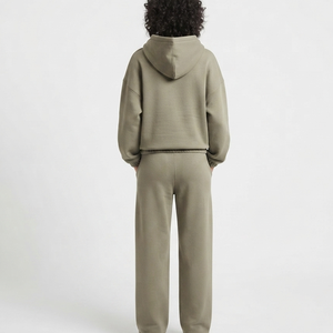 Conjunto de Sudadera Holgada y Pantalones Anchos para Mujer, Nueva Colección 2026, con Logotipo Personalizado, Algodón Ecológico - Product Image 2