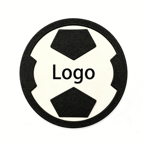 Patch en cuir circulaire avec design en relief 3D, badge thermocollant pour sacs - Product Image 6