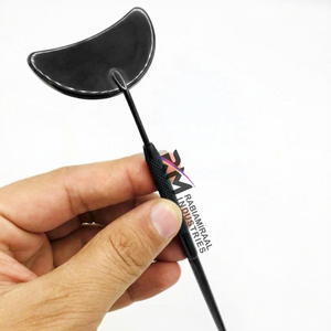 Miroir pour extensions de cils en forme de lune, couleur plasma noire, acier inoxydable, marque privée, miroir simple face - Product Image 6
