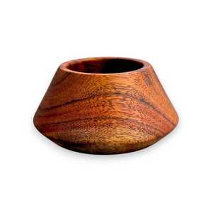 Hand Carved Acacia Wood Tealight Holder: Rustic Christmas Decor - Product Image 4