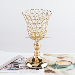 Centros de mesa Oro Decorativo Metal Cristal Moderno Portavelas para Mesa de Boda - Product Image 2