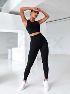 Proveedor OEM de Ropa Deportiva para Mujer, Pantalones de Yoga de Cintura Alta, Leggings de Tallas Grandes para Mujeres con Sobrepeso, Conjunto de Leggings y Sujetador Deportivo de Tallas Grandes - Product Image 4