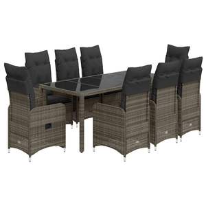 Conjunto de Bistro de Ratán PE Gris con Fundas Extraíbles de 74.8 X 35.4 X 29.5 Pulgadas, Conjuntos de Jardín - Product Image 2