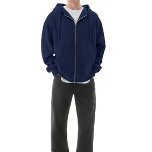 High Quality Men Oversized Zipper Hoodie <b>Fleece</b> <b>Lined</b> Casual Streetwear <b>Jacket</b> - Product Image 5