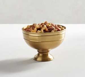 Bol à fruits traditionnel en laiton doré, motif éventail sculpté, plat de service élégant en métal pour salade, centre de table élégant pour le Ramadan - Product Image 3