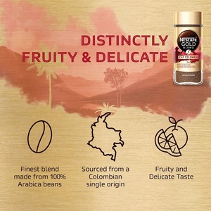 บรรจุภัณฑ์แบบขวดไม่มีกลิ่นของฝรั่งเศสกาแฟสำเร็จรูประดับพรีเมี่ยมสีทองบรรจุภัณฑ์แบบขวดบรรจุมาตรฐาน ISO HACCP Kosher - Product Image 3