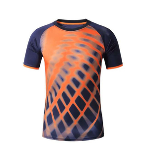 Men's Geometric Printed Raglan Sleeve T-<b>Shirt</b> Quick Dry Slim Fit Sporty O-Neck <b>100</b>% <b>Polyester</b> Knitted Sublimation Transfer Print - Product Image 1