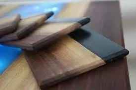 Sous-verres en résine époxy et bois au design attrayant pour la vaisselle de cuisine, exportations en gros, sous-verres carrés en bois et résine pour tasses et verres, vente chaude - Product Image 5