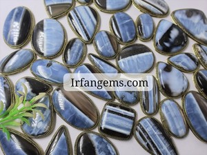 100% Natural Blue <b>Opal</b> Grooved Pendant Top Quality <b>Opal</b> Brass Groove Wholesale Price Lot Blue <b>Opal</b> Macrame Pendant Crystal - Product Image 3