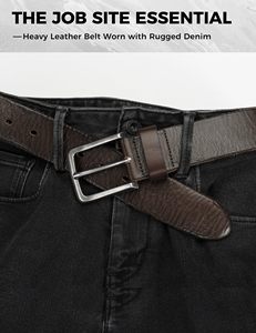 Cinturón de Cuero Estilo Clásico OEM para Hombre, Cinturón de Piel de Vaca Genuina para Trajes Formales y Casuales, Venta al Por Mayor - Product Image 6