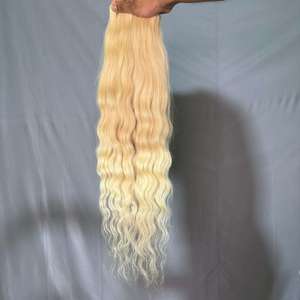 Extensions de cheveux synthétiques ondulés profonds pour tresses au crochet, couleur blonde ombrée, pour femmes - Product Image 2