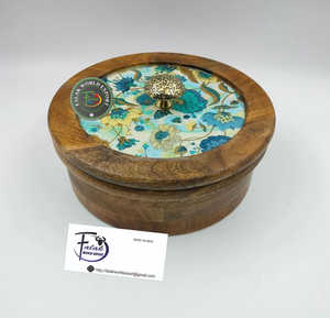 ชามสลัดไม้ทำด้วยมือพร้อมพิมพ์เคลือบสำเร็จเหมาะสำหรับพื้นที่รับประทานอาหารร่วมสมัยจาก falak World Export - Product Image 1