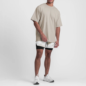 Camisetas Oversize de Hombre de Tejido Regular, de Seda/Algodón de Alto Gramaje, Personalizadas para Streetwear, Anti-Pilling, con Serigrafía de Letras y Corte Holgado - Product Image 1