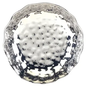 Bol à fruits artisanal en acier inoxydable avec finition miroir de qualité export supérieure, plat de service en métal irrégulier poli fait main - Product Image 2