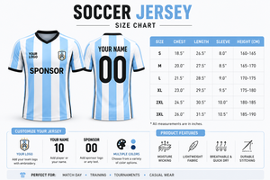 Camiseta de Fútbol Personalizada con Rayas Azules y Blancas, Unisex, Cuello Redondo, Sin Mangas, Absorbe la Humedad, Transpirable, Protección UV, Sublimada, Corte Holgado - Product Image 5