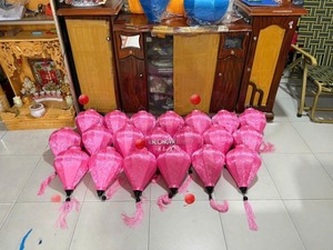 Lanterne en soie de bambou ornée de diamants, faite à la main, écologique et durable, pour décorations d'événements d'anniversaire en extérieur, vente en gros, impression de logo économique - Product Image 5