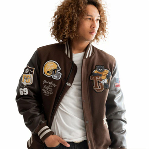 Chaqueta Deportiva Personalizada 2025 para Hombre, Cuello Alto, Bordado, Parches de Chenilla, Logotipos de Equipos Escolares, Impermeable - Product Image 1