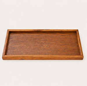 Bandeja Rectangular de Madera Maciza Hecha a Mano de Primera Calidad, Plato Decorativo Minimalista con Vetas Naturales para Té, Café y Desayuno - Product Image 5