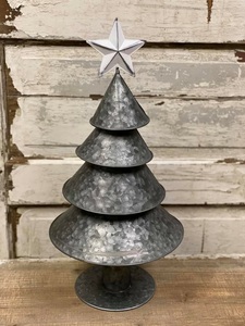 Estrella de Metal Galvanizado de Alta Calidad para la Punta del Árbol, Forma de Cono Hecha a Mano con Acabado Rústico, Decoración Navideña Ecológica y Duradera - Product Image 5
