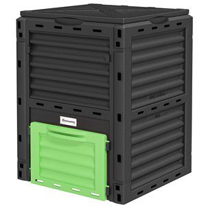 Compostiera da Giardino da 80 Galloni, Grande Compostiera da Esterno per Aerazione Rapida del Terreno, a Forma di Foglia Verde per Prato e Agricoltura, Contenitore Aerante - Product Image 1