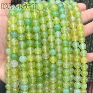 ลูกปัดหินอาเกตสีเขียวธรรมชาติขายส่ง ขนาด 6 มม. 8 มม. 10 มม. ลูกปัดอาเกตสีเขียวธรรมชาติทรงกลมเรียบสำหรับทำเครื่องประดับ - Product Image 3