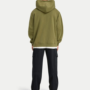 Sweat à capuche surdimensionné en jersey 100 % coton, personnalisé avec logo, pour l'hiver 2026, 350/380/400/500 GSM, teinture Flee Dyed, basiques pour hommes, fabriqué au Pakistan - Product Image 4