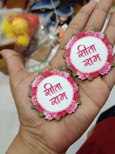 Luxury Floral Seeta Ram Return Gift <b>Tags</b> Personalized Baby Shower Favor <b>Tags</b> Pink Rose <b>Naming</b> Ceremony Labels - Product Image 1
