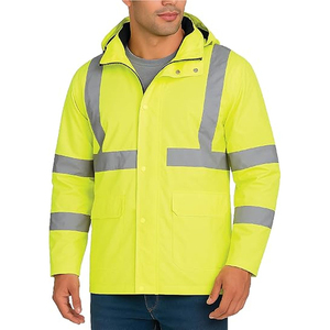 Veste de travail d'hiver pour hommes personnalisée, haute visibilité, réfléchissante, à capuche, avec logo personnalisé, en spandex/polyester - Product Image 1