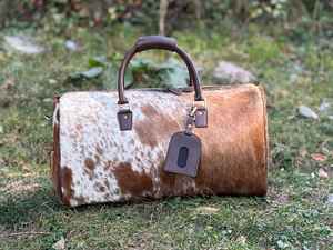 Sac de voyage en cuir véritable de luxe, fermeture éclair, léger, grande capacité, en cuir à poils, LHODB-0088 - Product Image 2