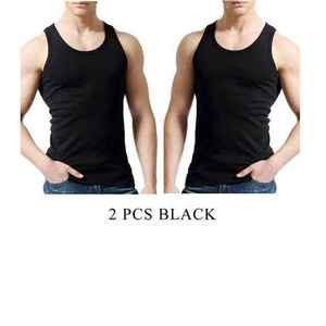 Camiseta sin mangas con logo personalizado para hombre, tela transpirable de algodón y poliéster, estilo casual, camiseta sin mangas de última moda para hombre - Product Image 2