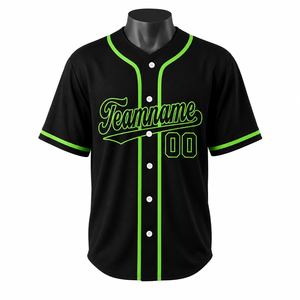 Fabricant de maillots de baseball noirs personnalisés, uniformes d'équipe sublimés, vente en gros, OEM, ODM, vêtements de sport - Product Image 1