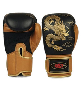 Gants de kick-boxing en cuir de vachette à motif dragon, fermeture à lacets, support de poignet auto-agrippant, taille personnalisée, coupe-vent - Product Image 2